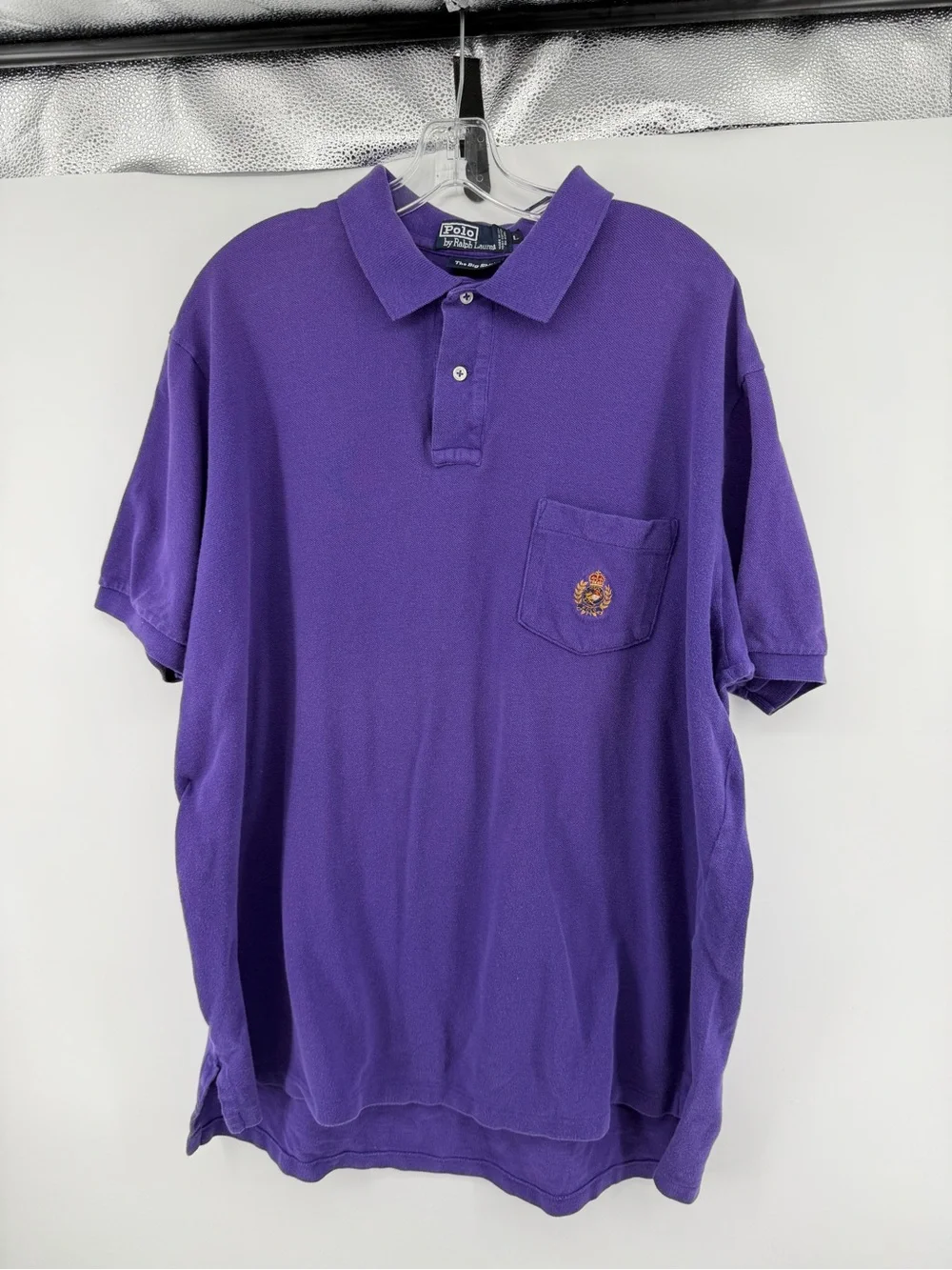 Vtg 90s Polo Ralph Lauren The Big Shirt Purple USA L Preppy Old Money Streetwear